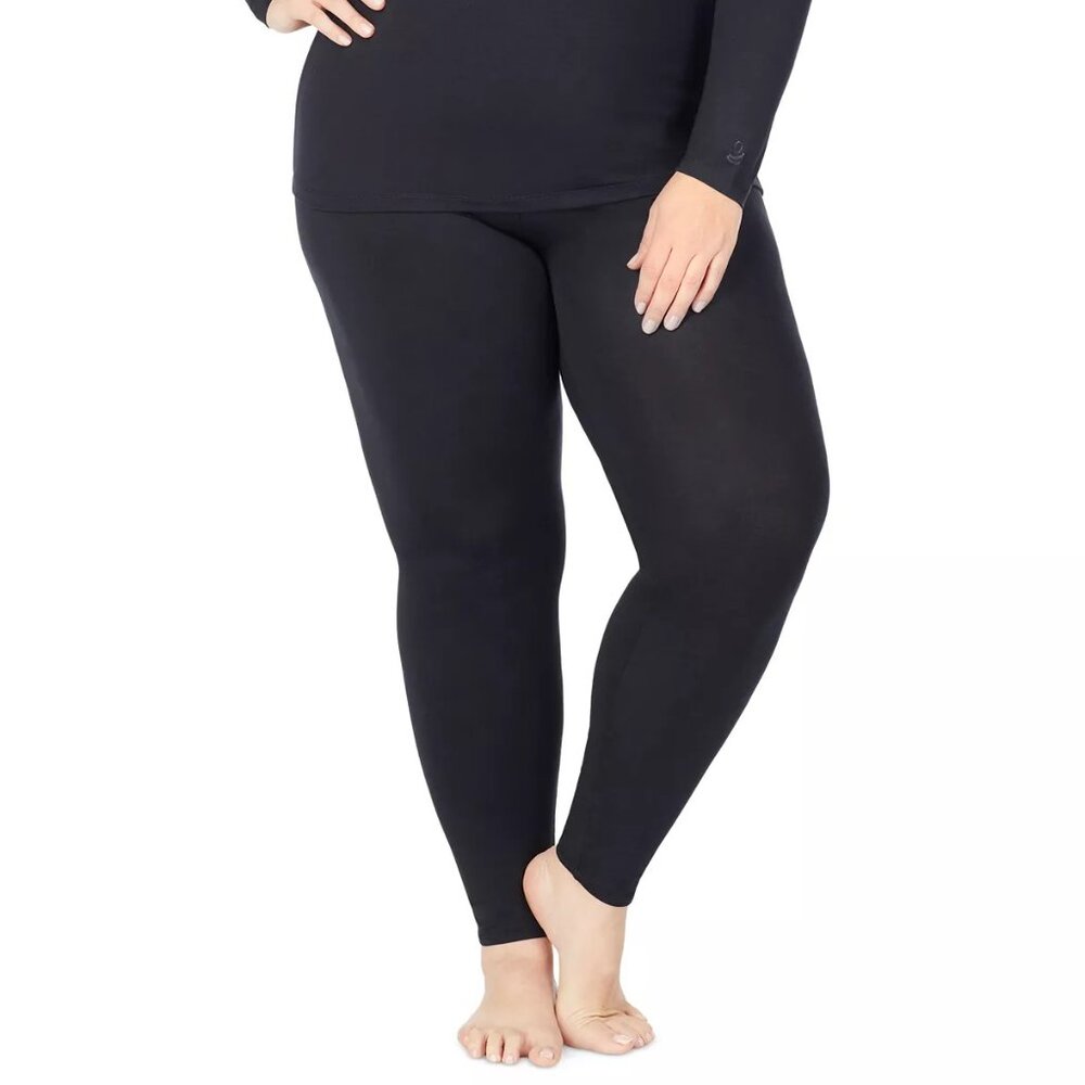 #1478 Cuddl Duds Plus Size Softwear with Stretch High-Waist Leggings - Charcoal - Picture 3 of 9